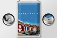 Blechschild Reise 20x30cm Skandinavien Boote Bootshaus Meer