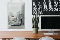 Blechschild Reise 20x30cm Skandinavien Schnee Weiß Natur Haus