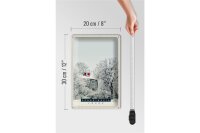Blechschild Reise 20x30cm Skandinavien Schnee Weiß Natur Haus