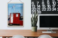 Blechschild Reise 20x30cm Skandinavien Meer Stromly rotes Haus