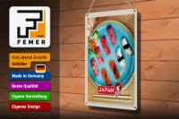 Blechschild Reise 20x30cm Japan Asien Fisch Sushi Gerichte Alge