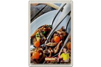 Blechschild Reise 20x30cm Spanien Europa Tomaten Pilze Teller
