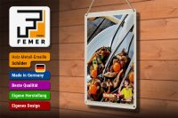 Blechschild Reise 20x30cm Spanien Europa Tomaten Pilze Teller