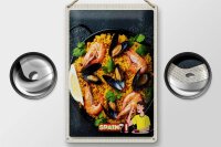 Blechschild Reise 20x30cm Spanien Europa Paella Reis Muscheln