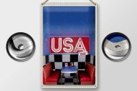 Blechschild Reise 20x30cm Amerika Diner Restaurant Fast Food
