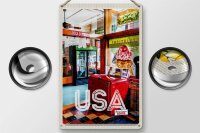 Blechschild Reise 20x30cm Amerika Diner Restaurant Musik Essen