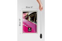 Blechschild Reise 20x30cm Amerika Oldtimer rosa silber Urlaub