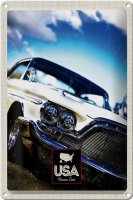 Blechschild Reise 20x30cm Amerika Oldtimer 90er silber...