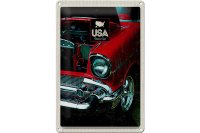 Blechschild Reise 20x30cm Amerika Oldtimer 90er rot Urlaub