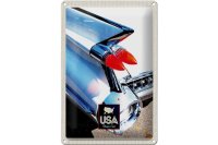 Blechschild Reise 20x30cm Amerika Oldtimer Lichter weiß