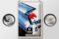 Blechschild Reise 20x30cm Amerika Oldtimer Lichter weiß