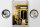Blechschild Reise 20x30cm Amerika Oldtimer gelb Auto Gitarre