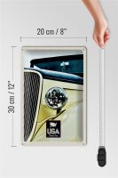 Blechschild Reise 20x30cm Amerika Oldtimer beige Lampe Urlaub