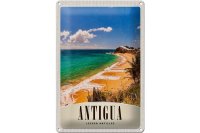 Blechschild Reise 20x30cm Antigua Karibik Strand Meer Urlaub