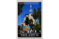 Blechschild Reise 20x30cm Belarus Europa Architektur blau...