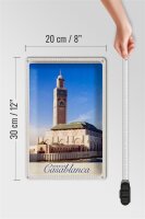 Blechschild Reise 20x30cm Casablanca Marokko Architektur Afrika