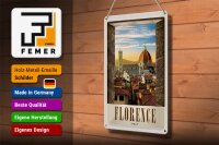Blechschild Reise 20x30cm Florence Altstadt Kirche Architektur
