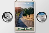 Blechschild Reise 20x30cm China Chinesische Mauer 500 m hoch