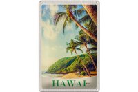 Blechschild Reise 20x30cm Hawai USA Amerika Insel Strand Meer