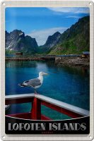 Blechschild Reise 20x30cm Lofoten Island Norwegen Fluss...