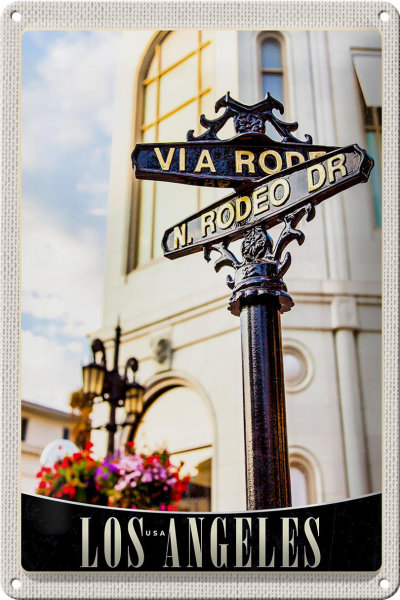 Blechschild Reise 20x30cm Los Angeles Amerika USA Trip Urlaub