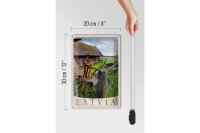 Blechschild Reise 20x30cm Lettland Natur Häuschen Urlaub Europa