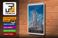 Blechschild Reise 20x30cm Los Angeles USA Amerika Hochhaus