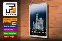 Blechschild Reise 20x30cm Neuschwanstein Schloss Marienbrücke