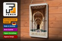 Blechschild Reise 20x30cm Marokko Afrika Medina Moschee Flur