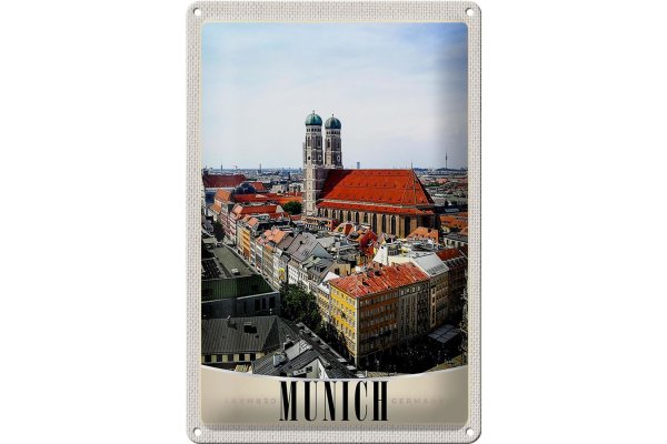 Blechschild Reise 20x30cm München Deutschland Stadt Kirche Stadt