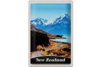 Blechschild Reise 20x30cm Neuseeland Europa Stadt Urlaub Gebirge