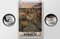 Blechschild Reise 20x30cm Ausblick auf München Deutschland