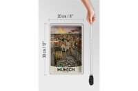 Blechschild Reise 20x30cm Ausblick auf München Deutschland