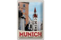 Blechschild Reise 20x30cm München Aussicht Architektur Stadt