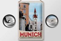 Blechschild Reise 20x30cm München Aussicht Architektur Stadt