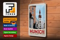 Blechschild Reise 20x30cm München Aussicht Architektur Stadt