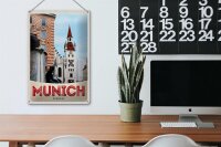 Blechschild Reise 20x30cm München Aussicht Architektur Stadt