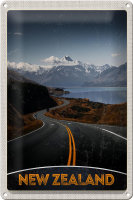 Blechschild Reise 20x30cm Neuseeland Meer Straße Natur Urlaub