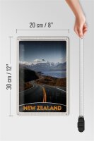 Blechschild Reise 20x30cm Neuseeland Meer Straße Natur Urlaub