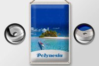 Blechschild Reise 20x30cm Polynesien Trauminsel Australien Boot