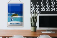 Blechschild Reise 20x30cm Polynesien Trauminsel Australien Boot