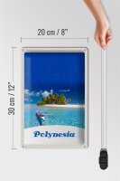 Blechschild Reise 20x30cm Polynesien Trauminsel Australien Boot