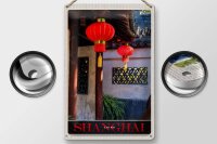 Blechschild Reise 20x30cm Shanghai Asien China rote Laterne