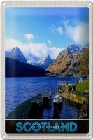 Blechschild Reise 20x30cm Schottland Insel Gebirge See...