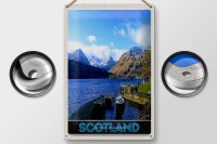 Blechschild Reise 20x30cm Schottland Insel Gebirge See Schild