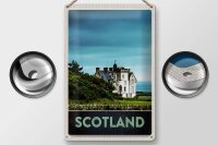 Blechschild Reise 20x30cm Schottland Europa weißes Herrenhaus Schild