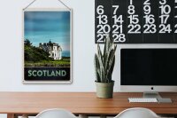 Blechschild Reise 20x30cm Schottland Europa weißes Herrenhaus Schild
