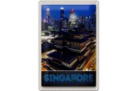Blechschild Reise 20x30cm Singapur Stadt Asien Hochhaus Indien