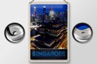 Blechschild Reise 20x30cm Singapur Stadt Asien Hochhaus Indien