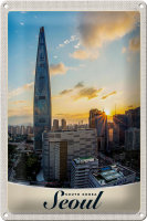 Blechschild Reise 20x30cm Seoul Süd Korea...